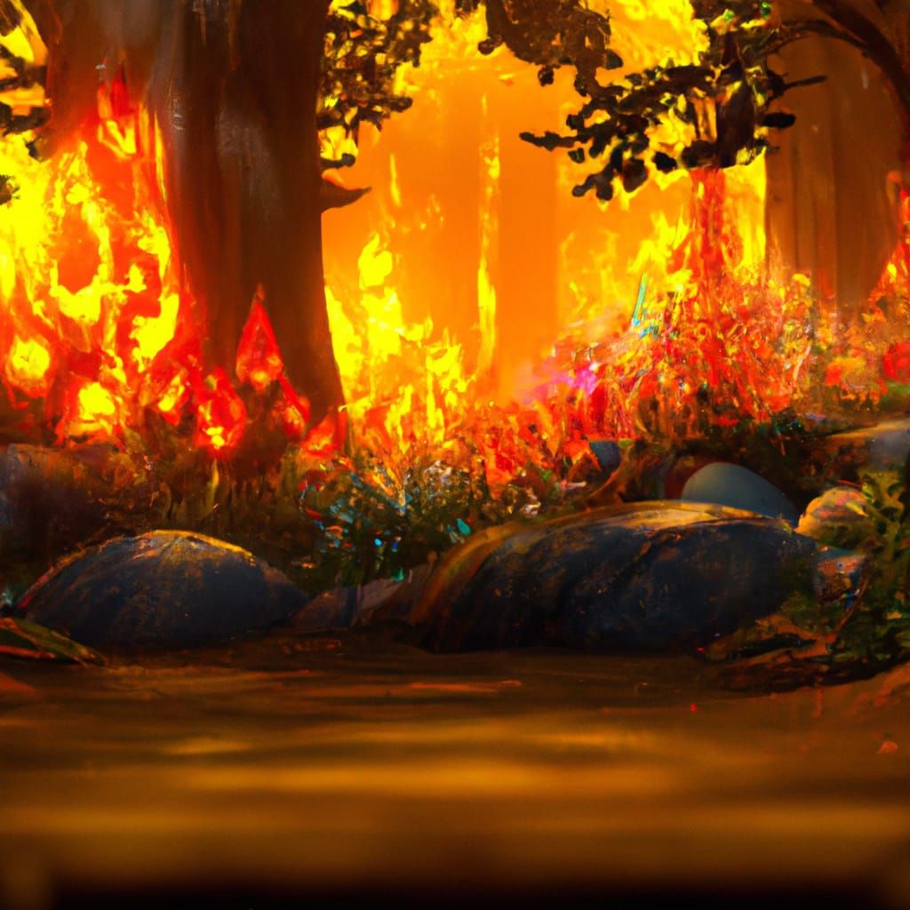 Inferno: Wildfire Burns in Fantastical Forest