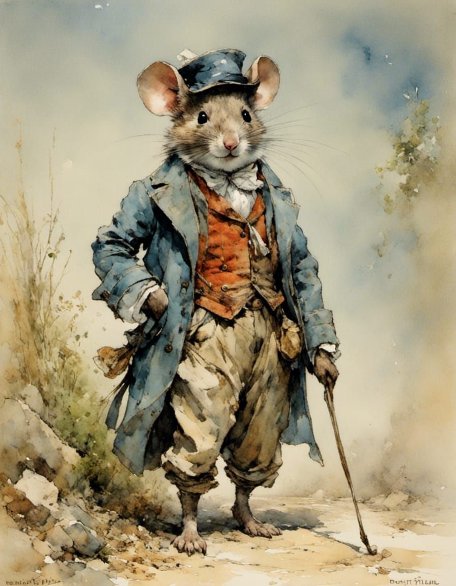 Anthropomorphic Mouse Walking Upright