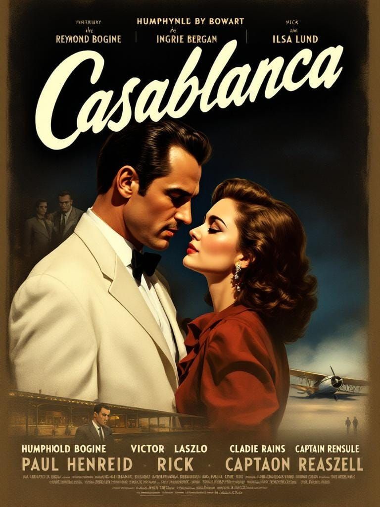 Casablanca Airport Farewell Movie Poster