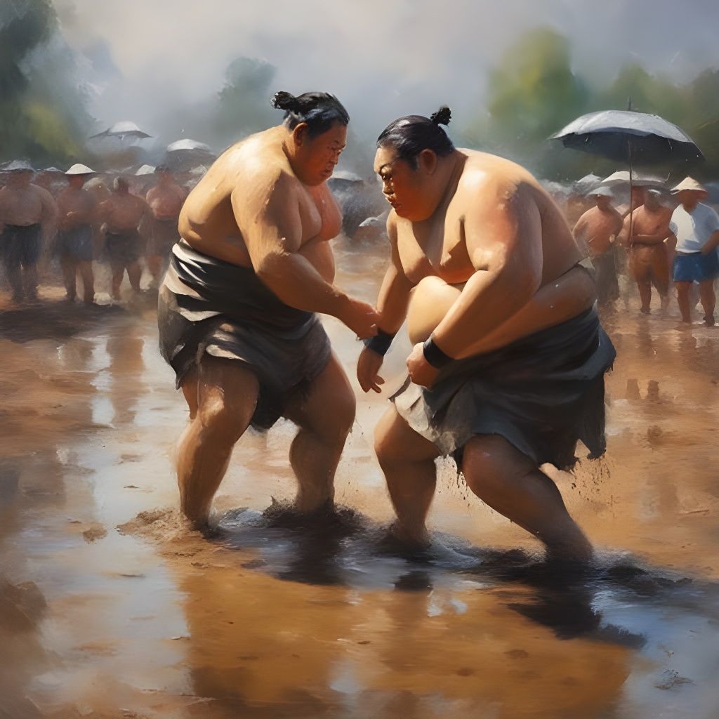 Sumo Wrestler Ready to Fight
