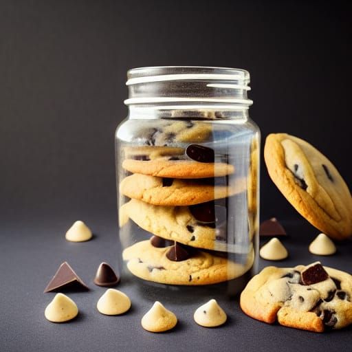 Chocolate Chip Cookies in a Jar: Digital Painting