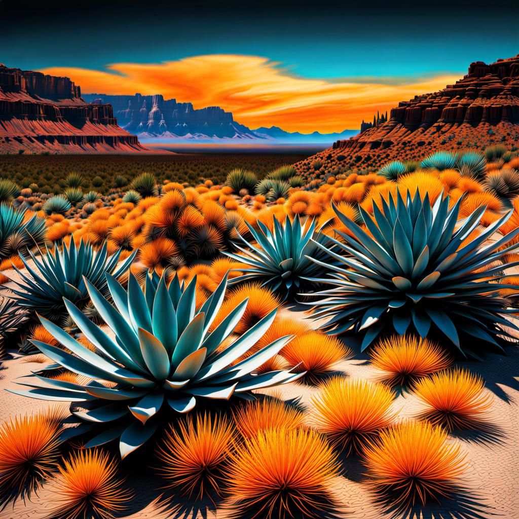 Desert Rebirth: Dynamic Landscape Art