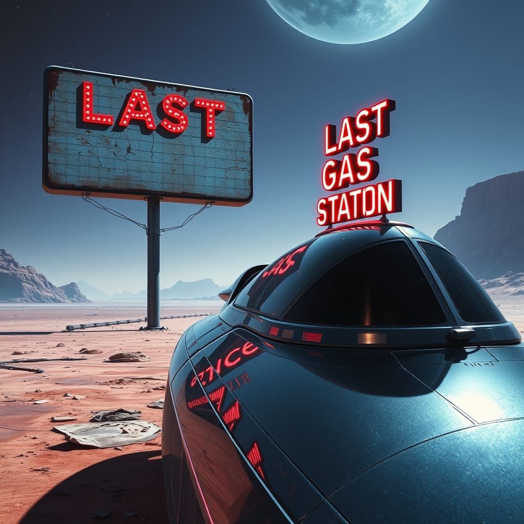 Retro-Futuristic Space Station Billboard