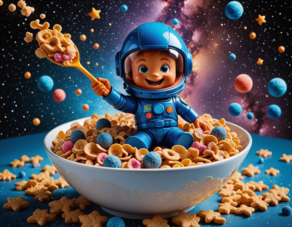 Galaxy Crunch Cereal Box: Cosmic Breakfast Adventure