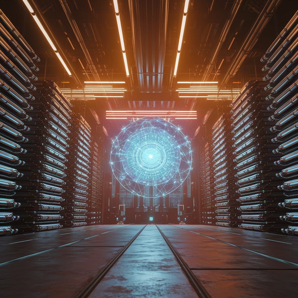 Cyberpunk Apocalypse Unfolds in a Futuristic Warehouse