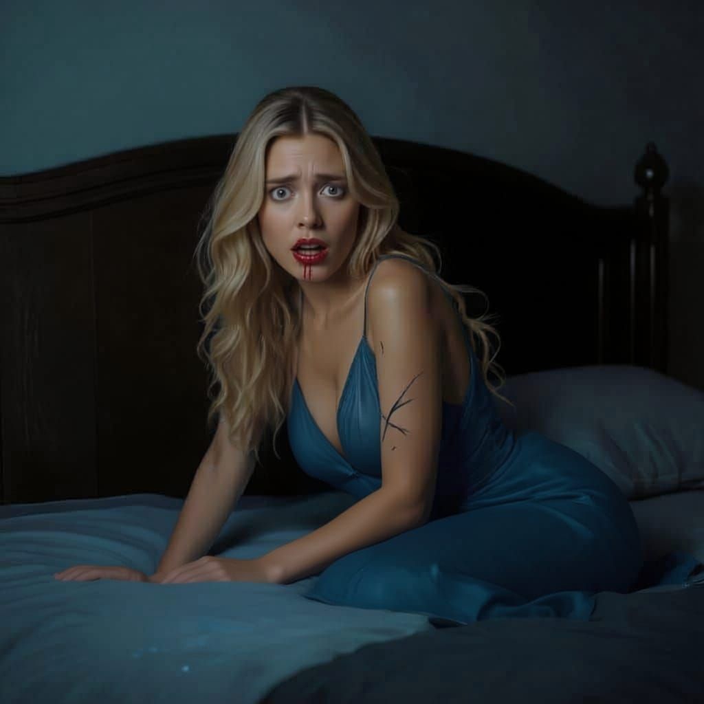 Woman with Scars and Shattered Mirror