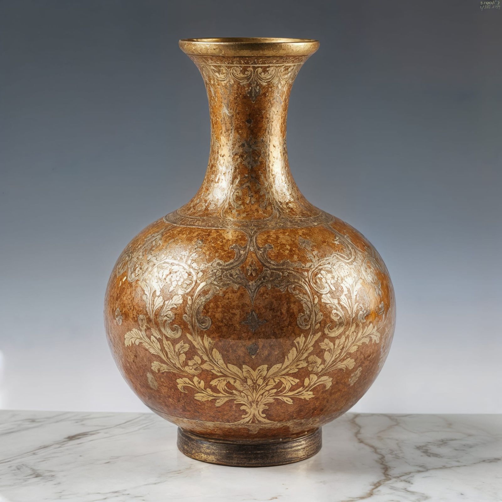 Byzantine Vase with Gold and Copper Inlay