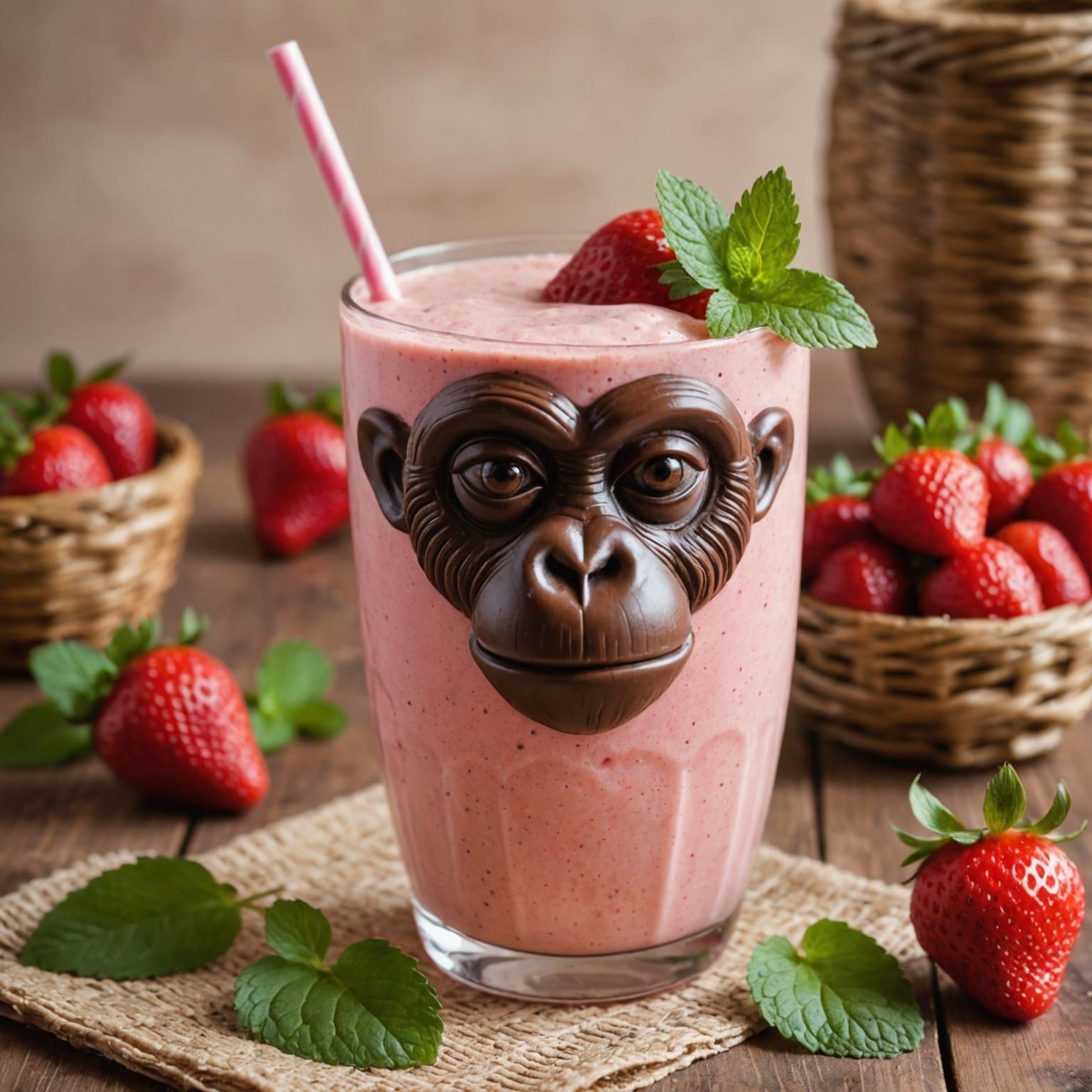 Strawberry Monkey Smoothie in Summer Light