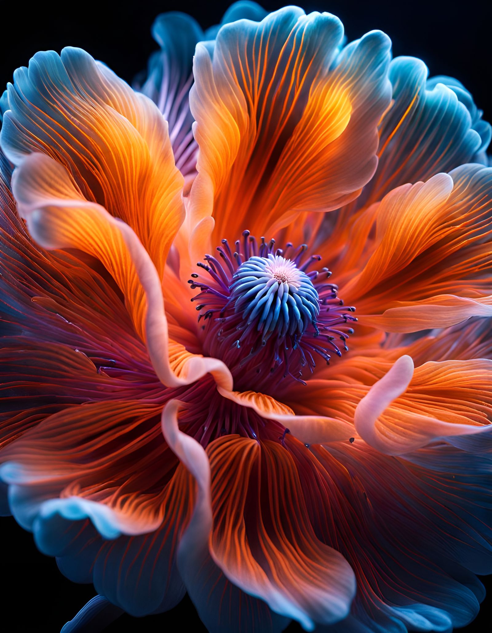 Bioluminescent Anemone Bloom Optical Illusion