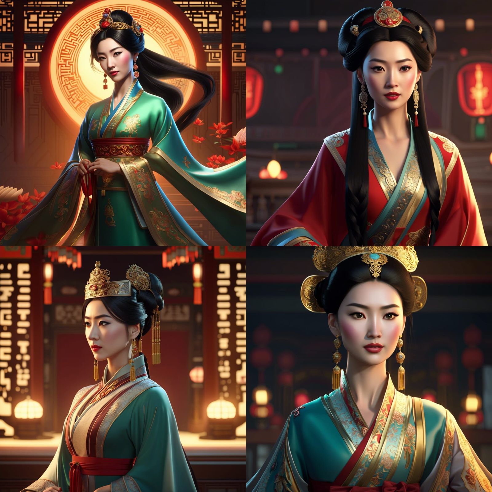 Elegant Chinese Noble Woman in Han Dynasty Style