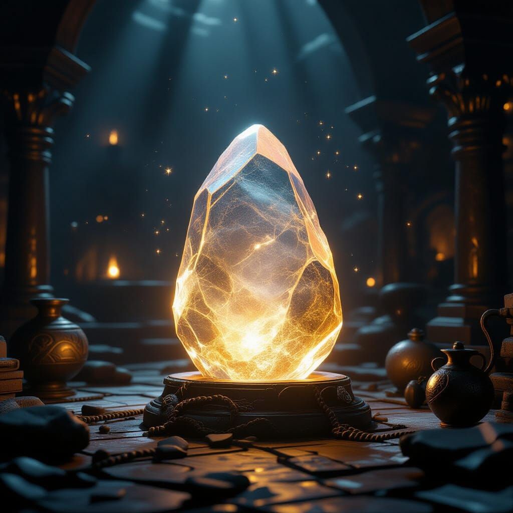 Glowing Philosopher's Stone in Mystic Chamber