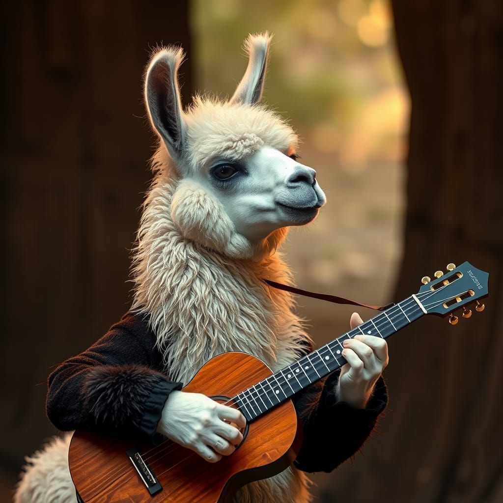 Llama Plays Guitar and Sings