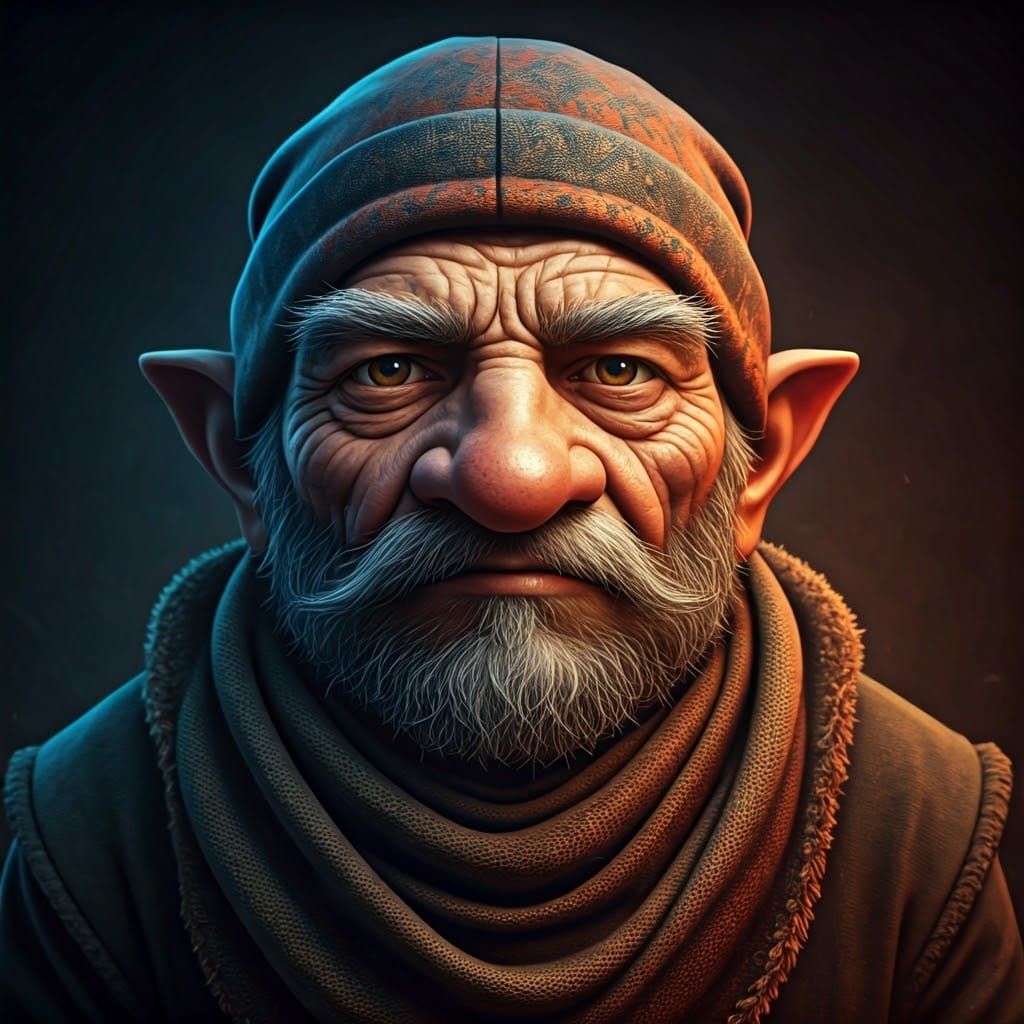 Gnome Alchemist Portrait in Earthy Tones