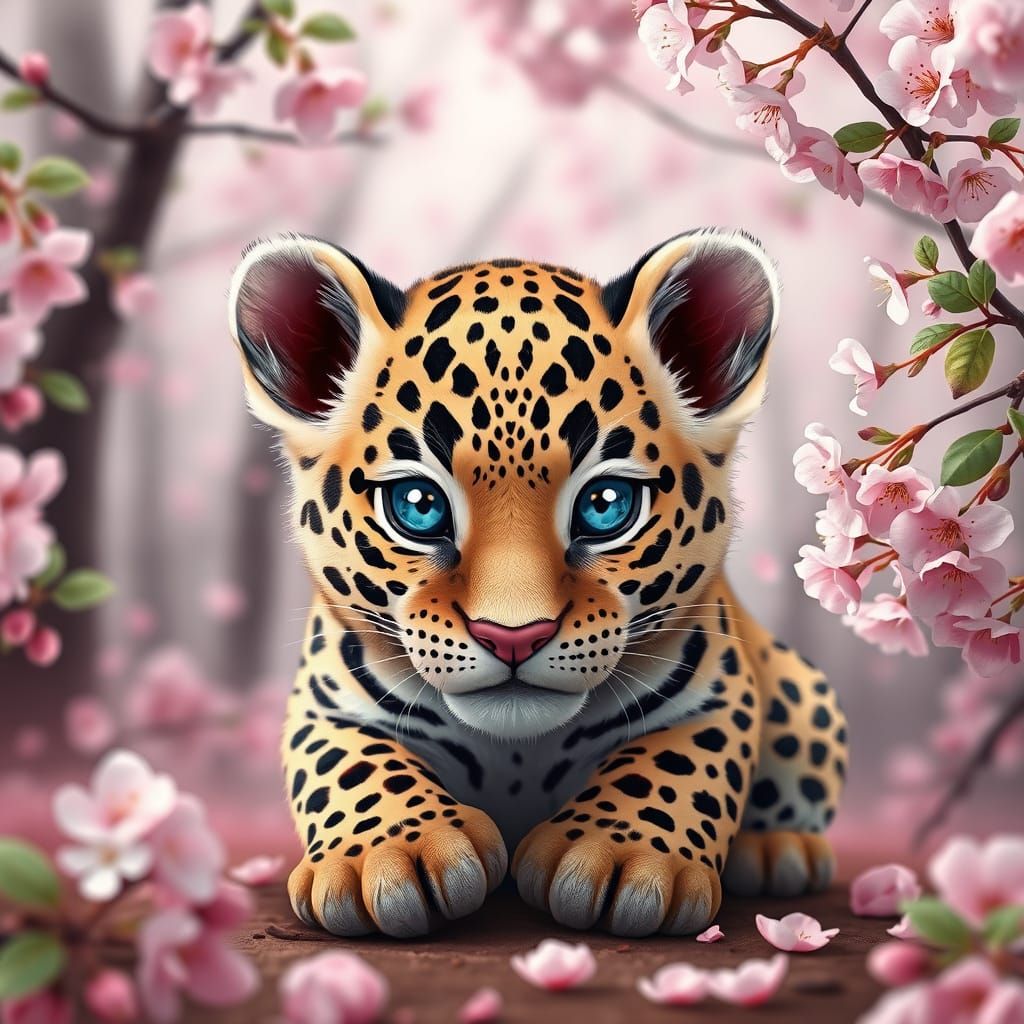 Sakura Jaguar Made of Cherry Blossoms