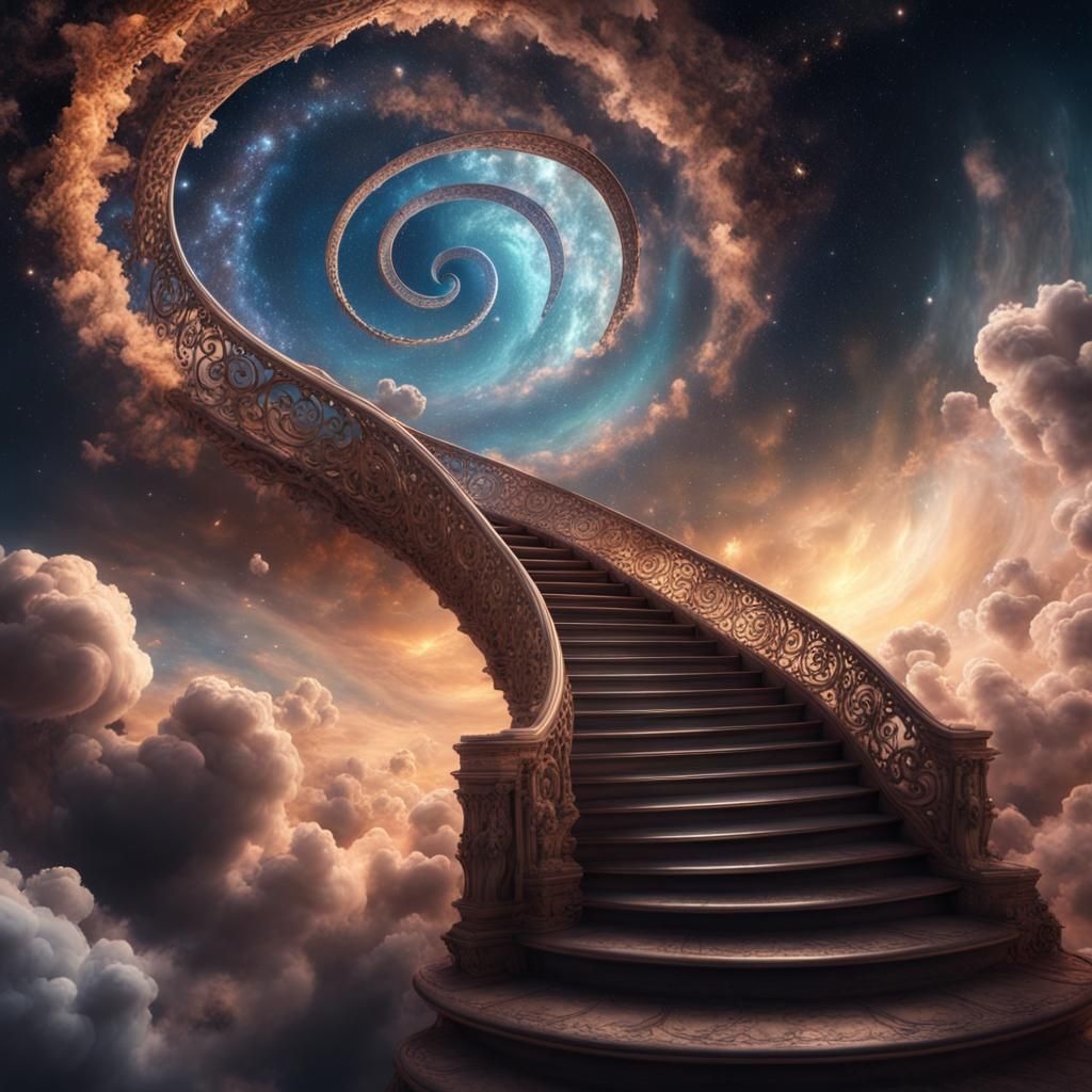 Cosmic Spiral Stairway to Heaven: Digital Matte Painting