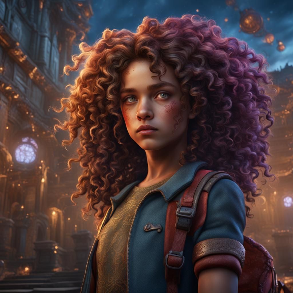 Detailed Matte Painting of a Teen Girl