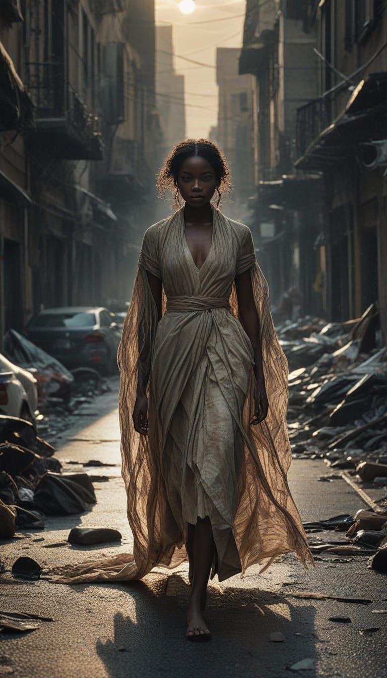 Surrealist Landscape in Dark, Twisted Threads