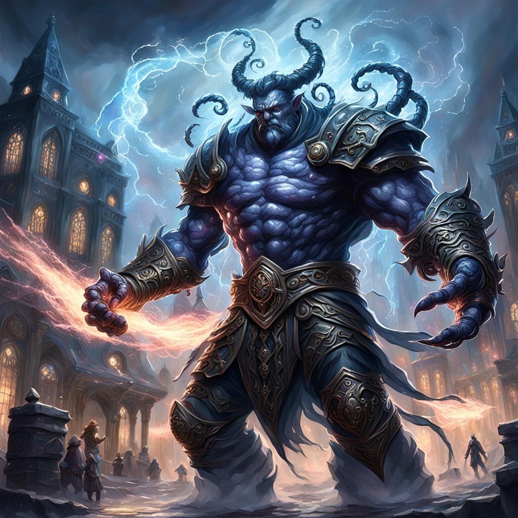 Imposing Fantasy Boss with Dark Steel Gauntlets