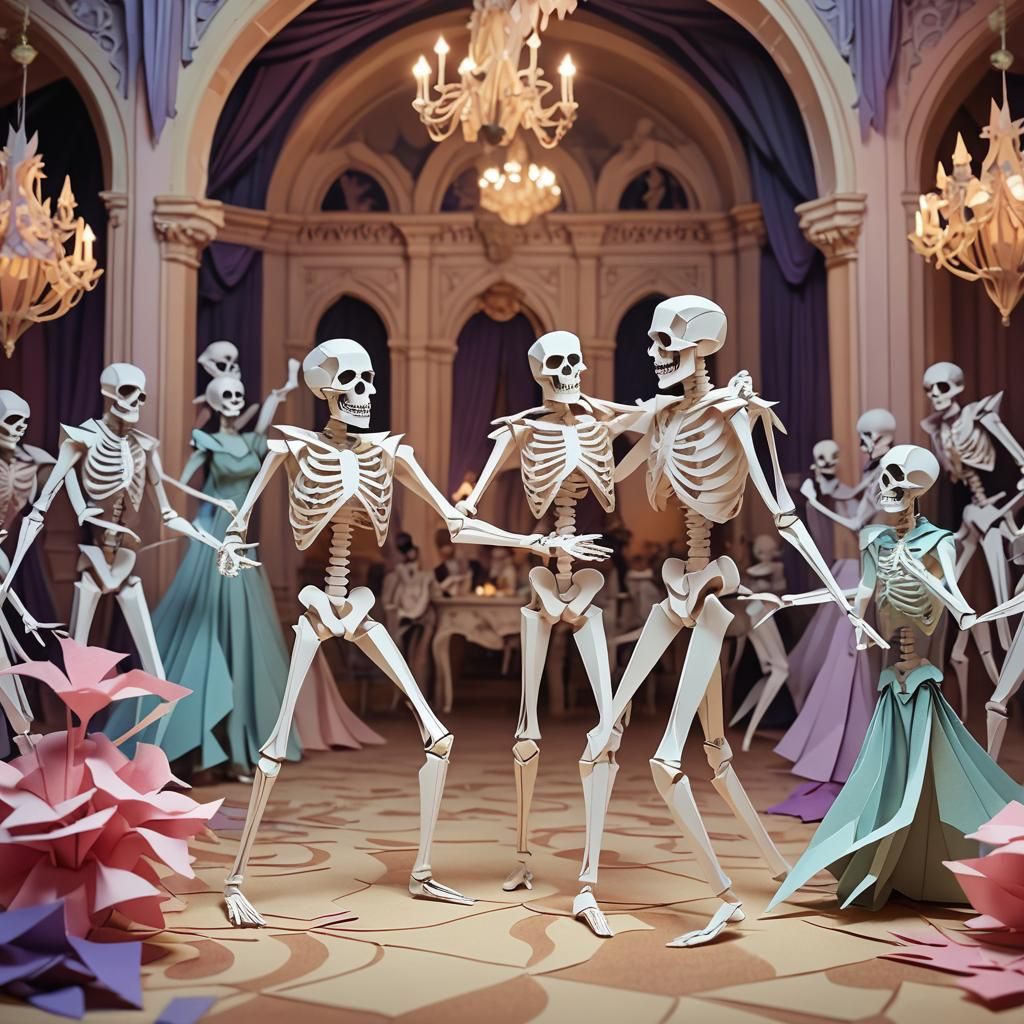 Skeletons and Vampires Dancing: Whimsical Papercraft