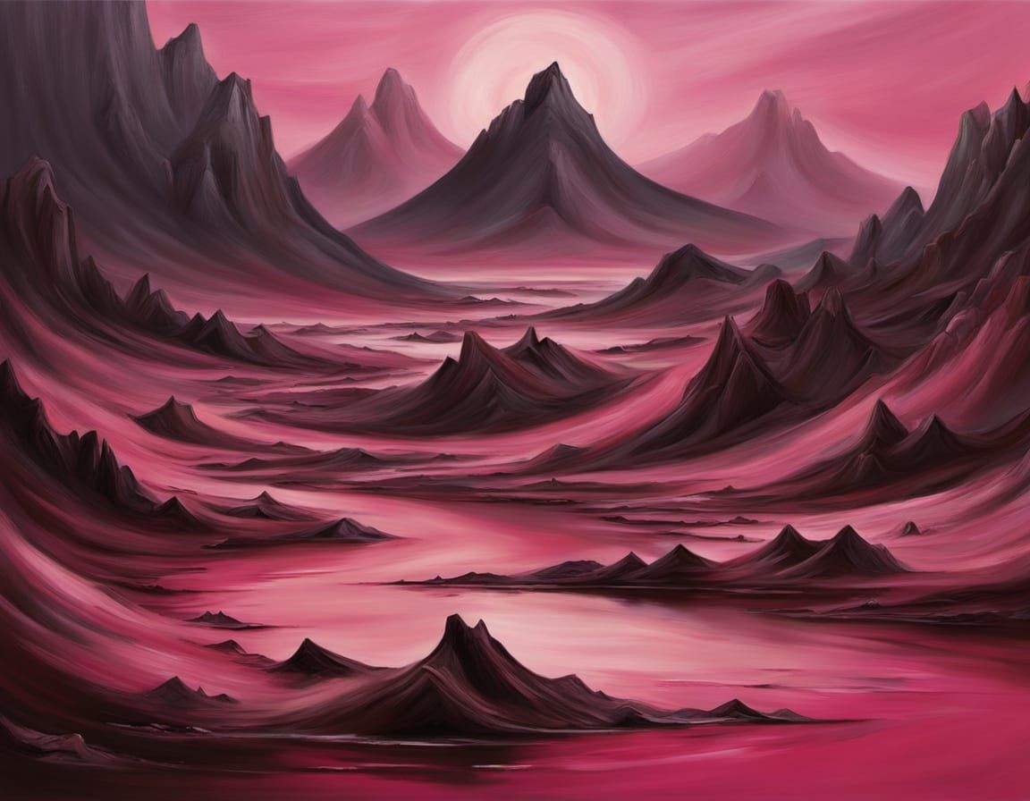 Ordinary Pink Vampiric Abstract Surrealism Painting