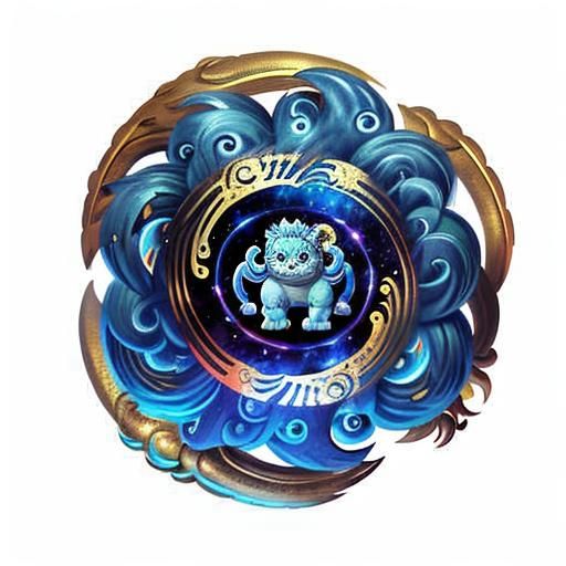 Cosmic Komainu in 2D Style