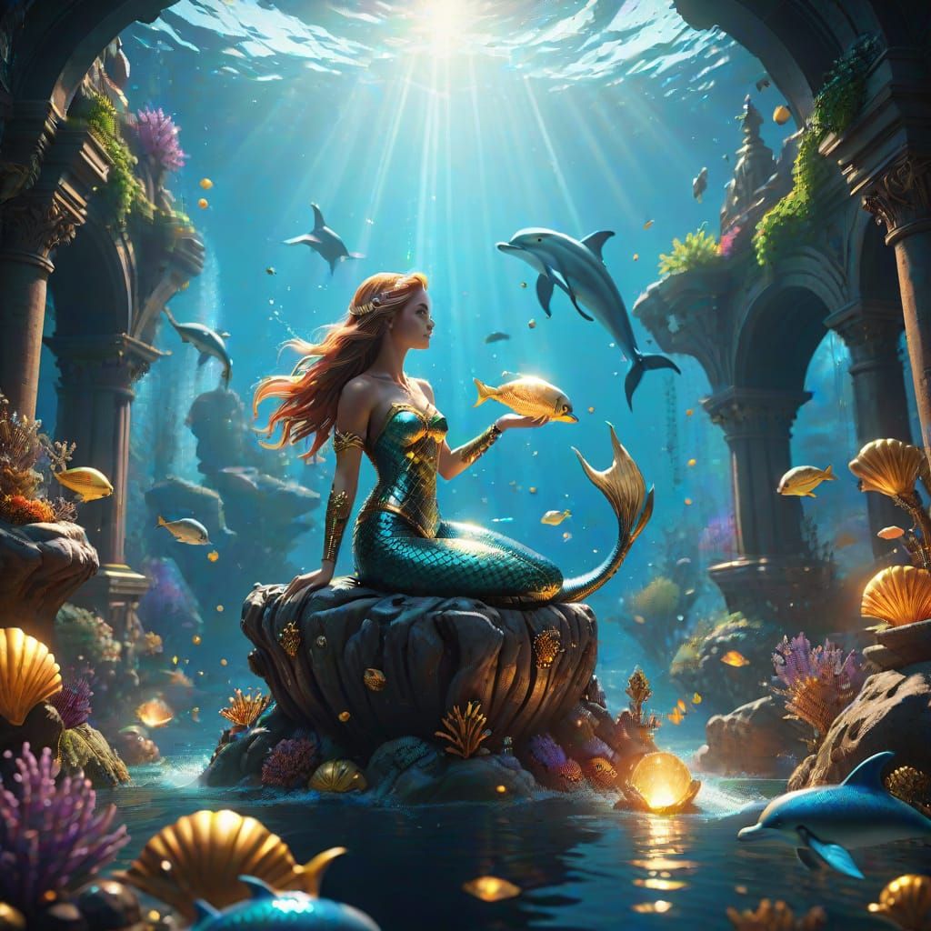 Mermaid's Treasure Trove in Enchanted Ocean Depths