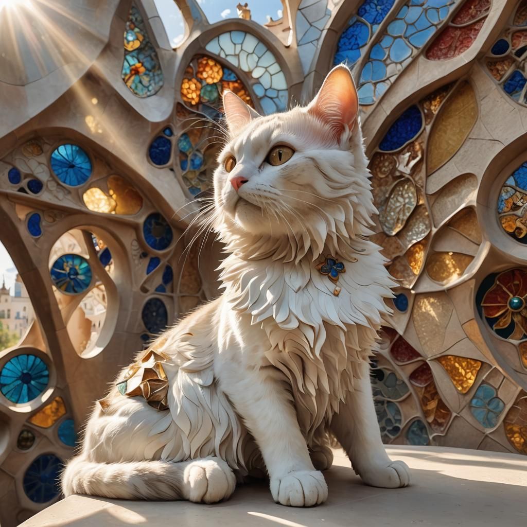Gaudi Cat in Divine Sunshine