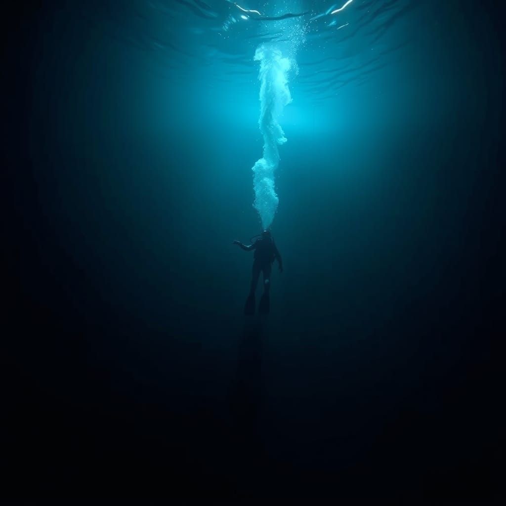 Dark Underwater Realm in H.R. Giger Style