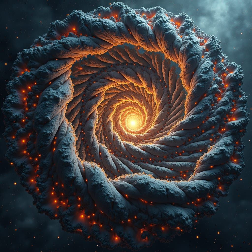 Infinitely Recursive Square Fractal Solar Rain