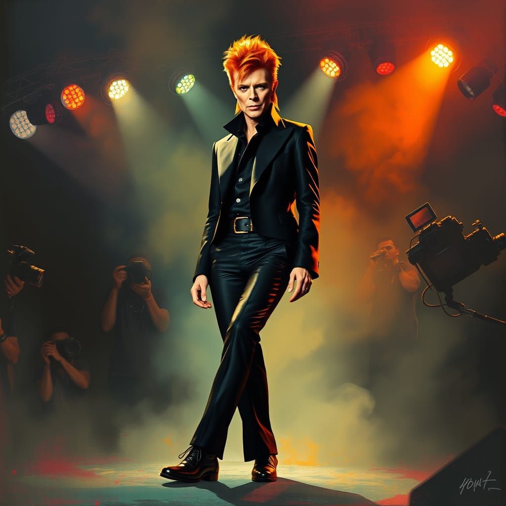 David Bowie Fame: Pop Art Meets Biomechanical Style