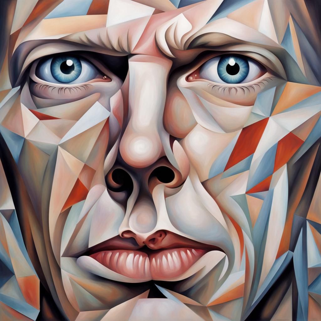 Surreal Cubism David Bowie ,Anisocoria eyes left pupil at fu...