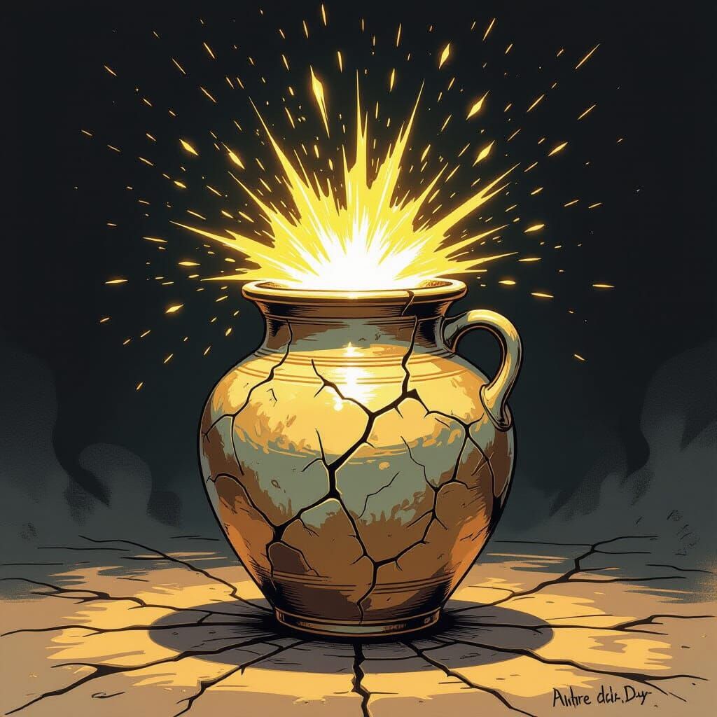 Ancient Jar of Light in Albrecht Dürer Style