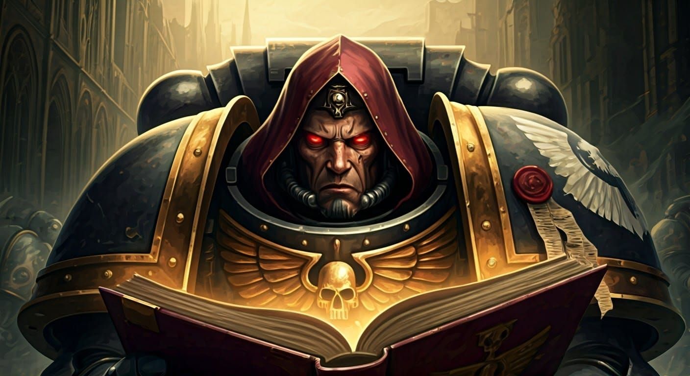 Warhammer 40k Chaplain Portrait in Ethereal Light