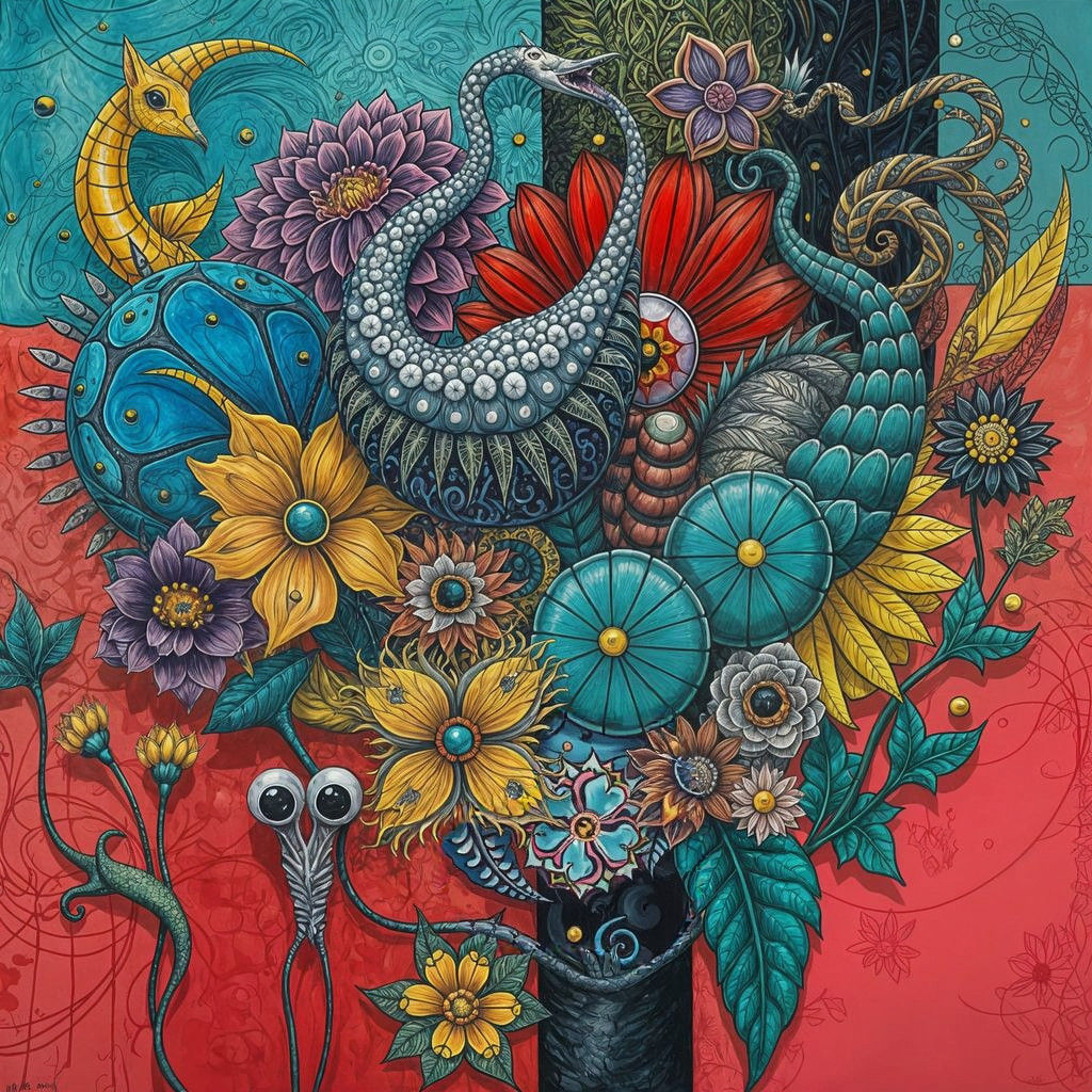 Surrealistic Mandalas in Malicious Manga Style