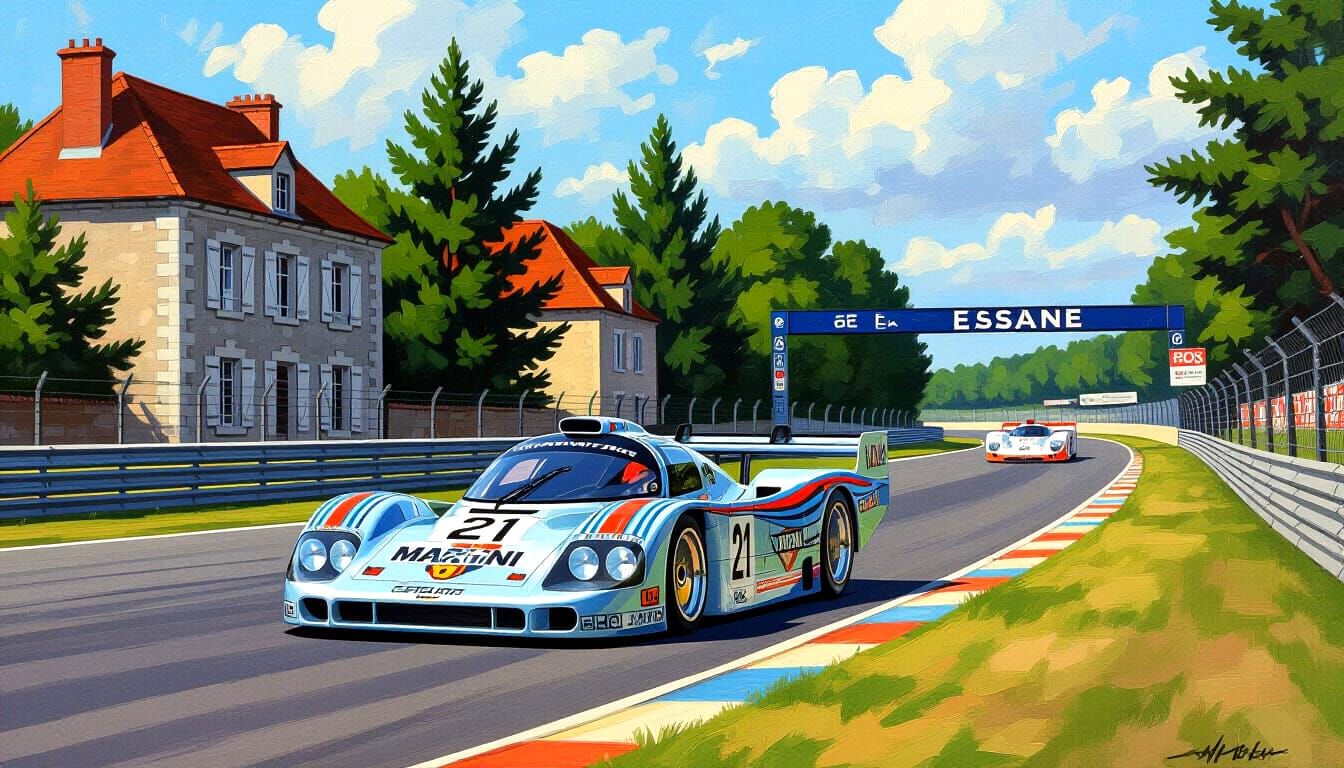 1985 Porsche 962C Martini Racing Le Mans Oil Painting