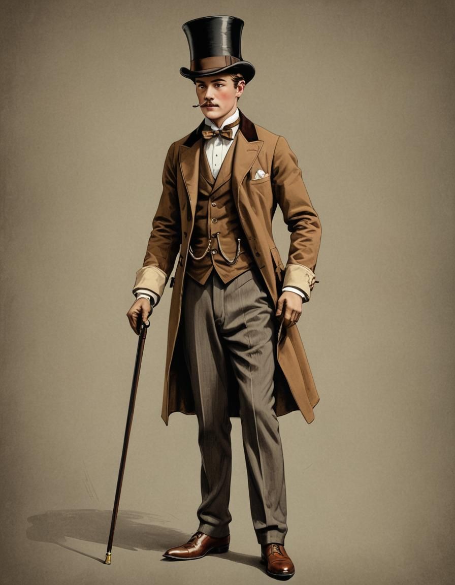 Little John as 1920s Dandy Fashion Illustration