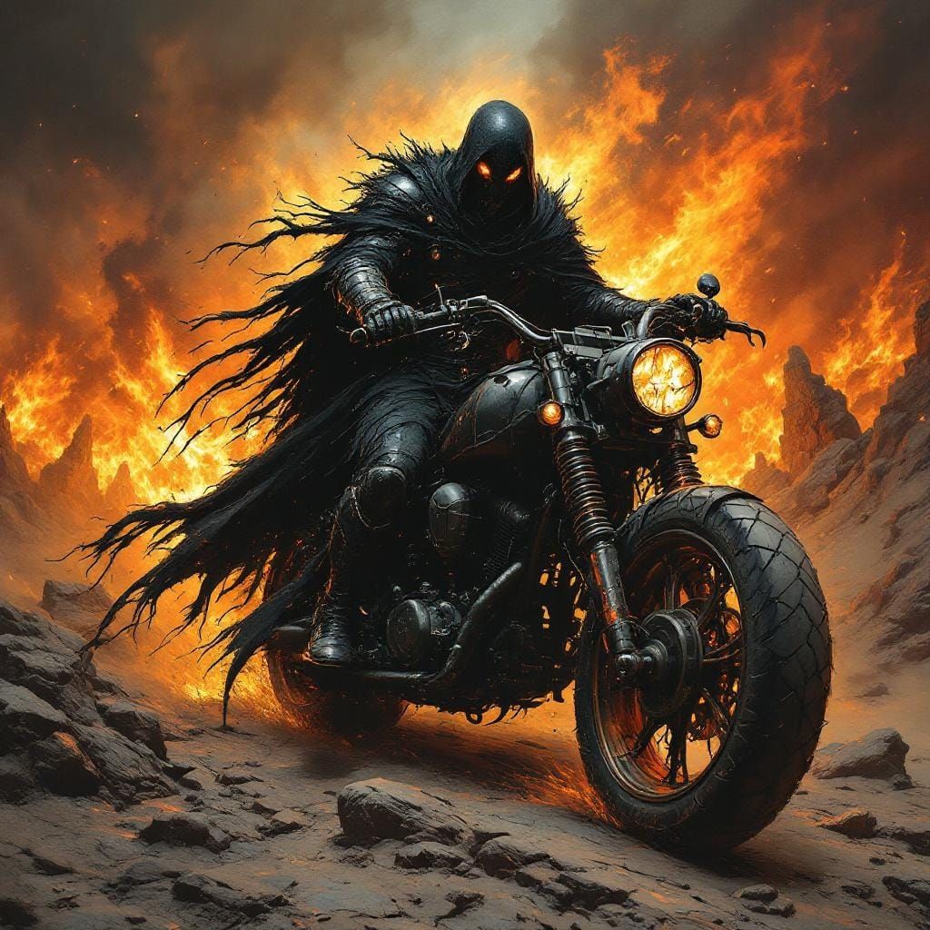 Apocalyptic Rider: Dark Fantasy Meets Gritty Realism