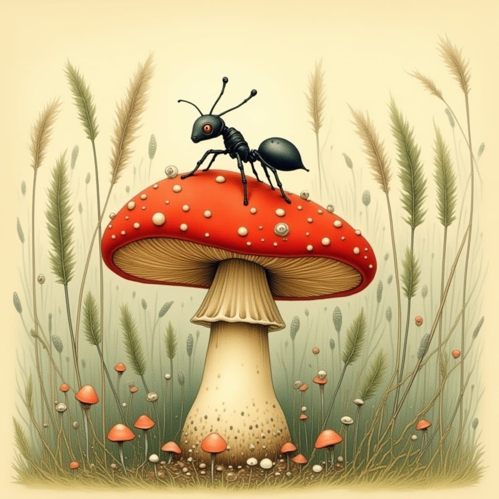 Whimsical Forest Scene in Watercolor Style