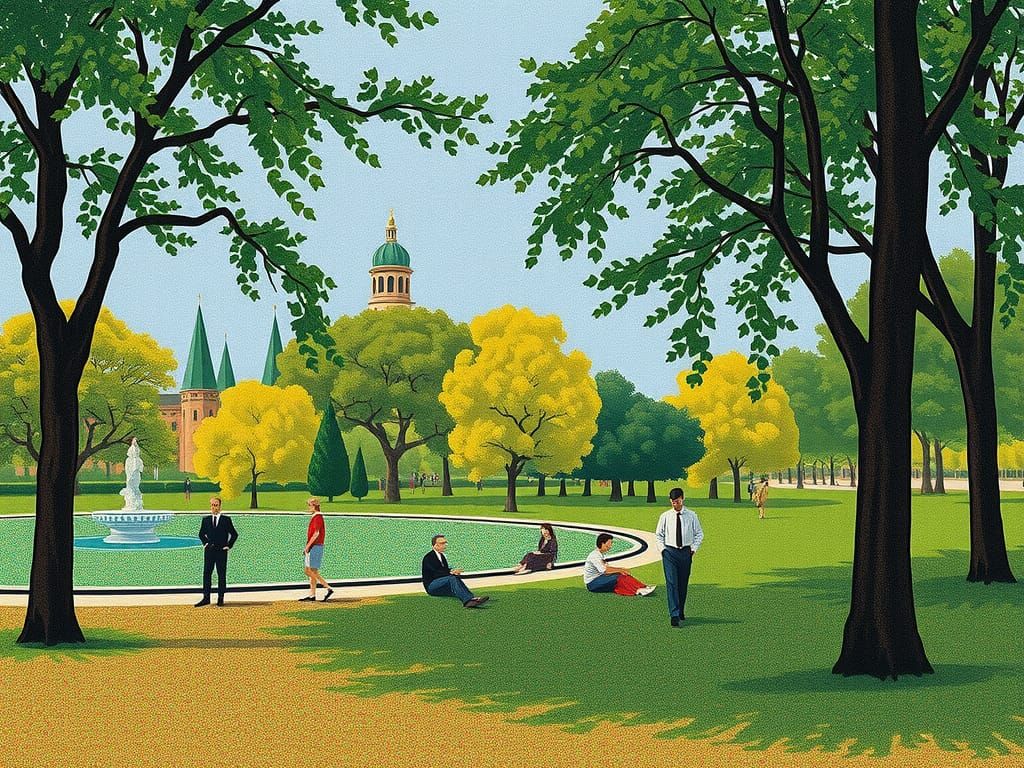 Pointillism landscape