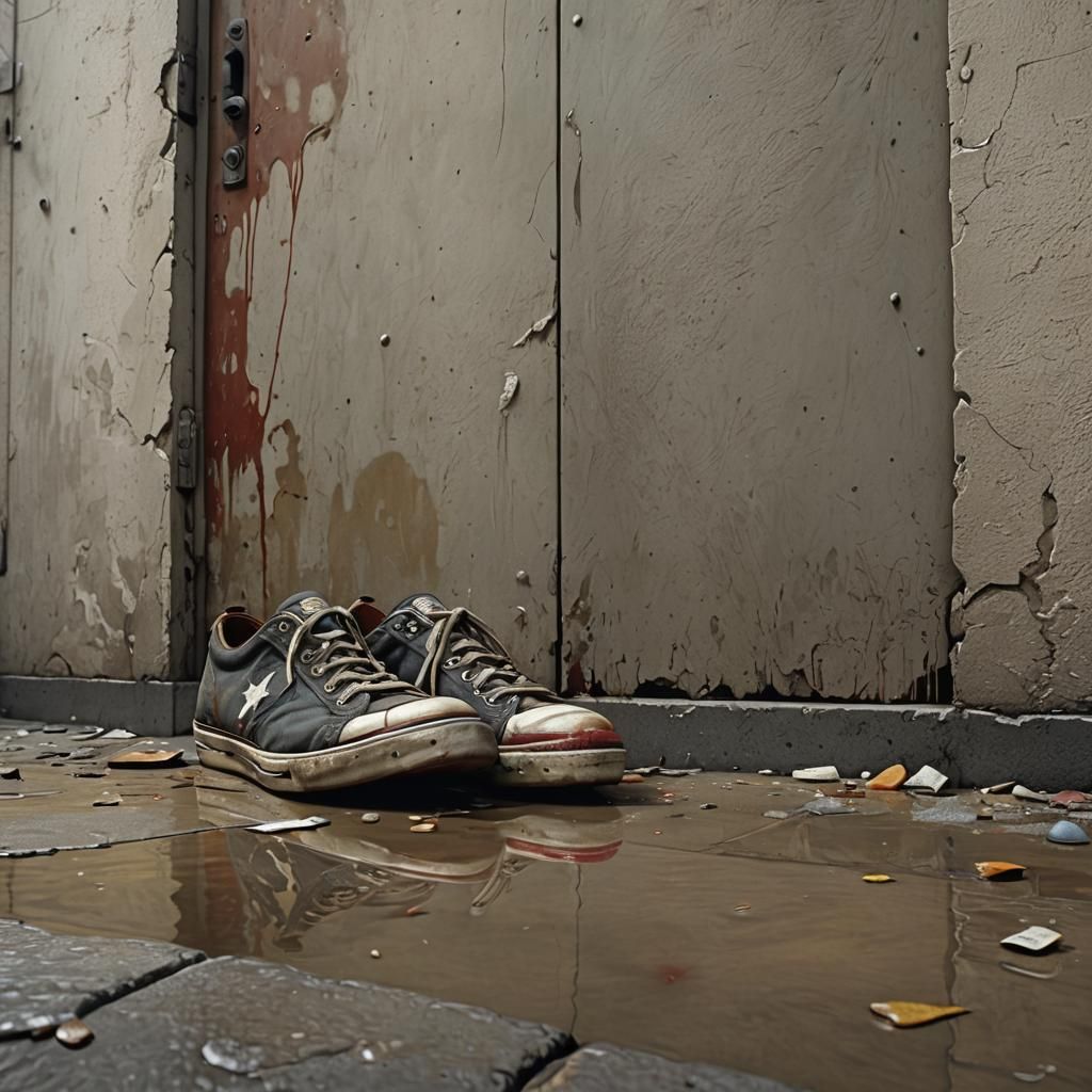 Marked Door in Hyperrealistic Splash Art Style