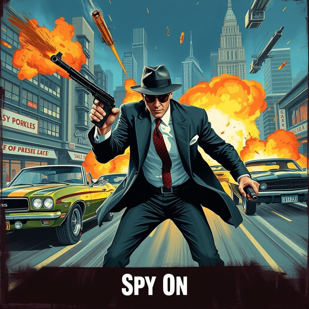 Suited Spy in High-Stakes 1960s Car Chase