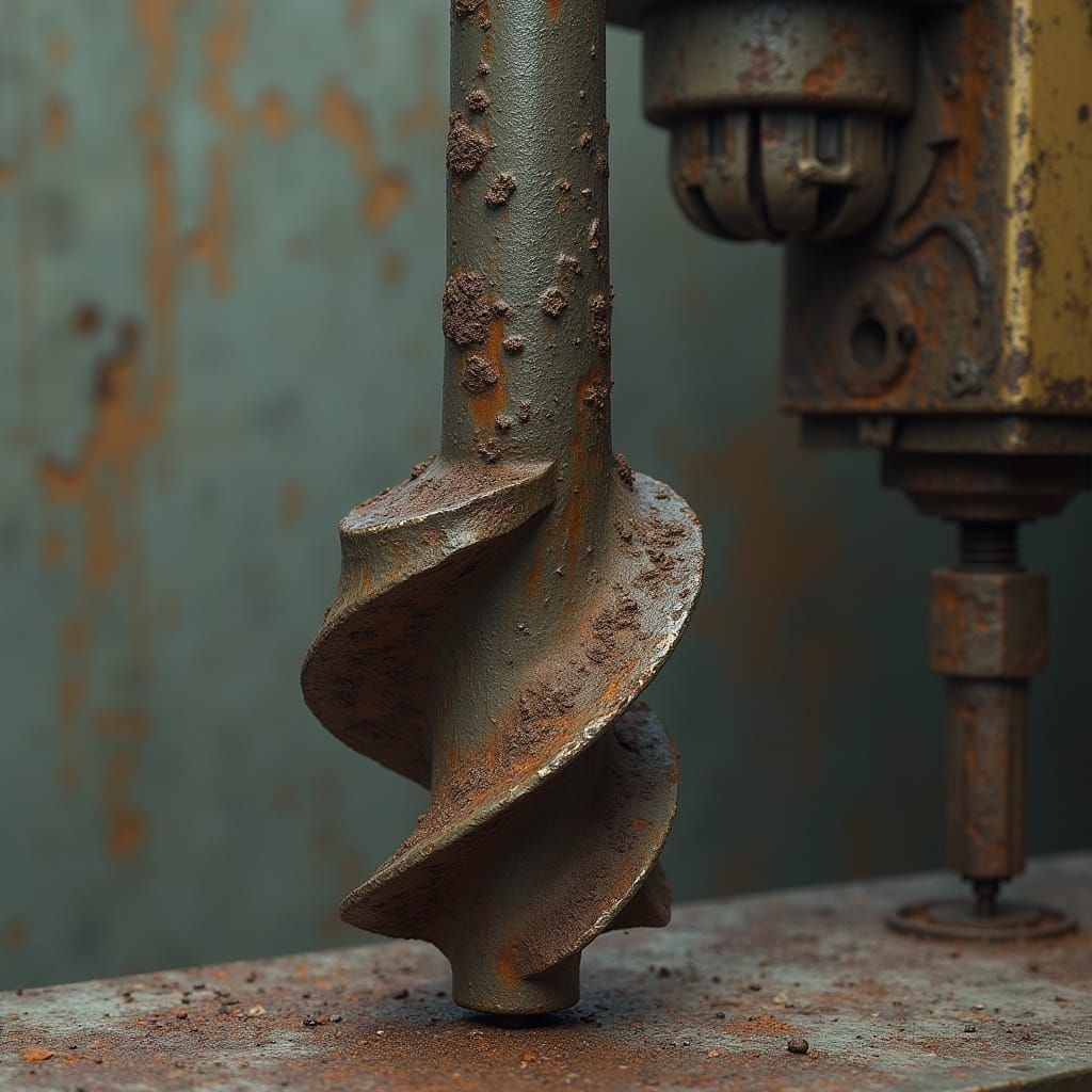 Industrial Drill Bit in Rusted Glory