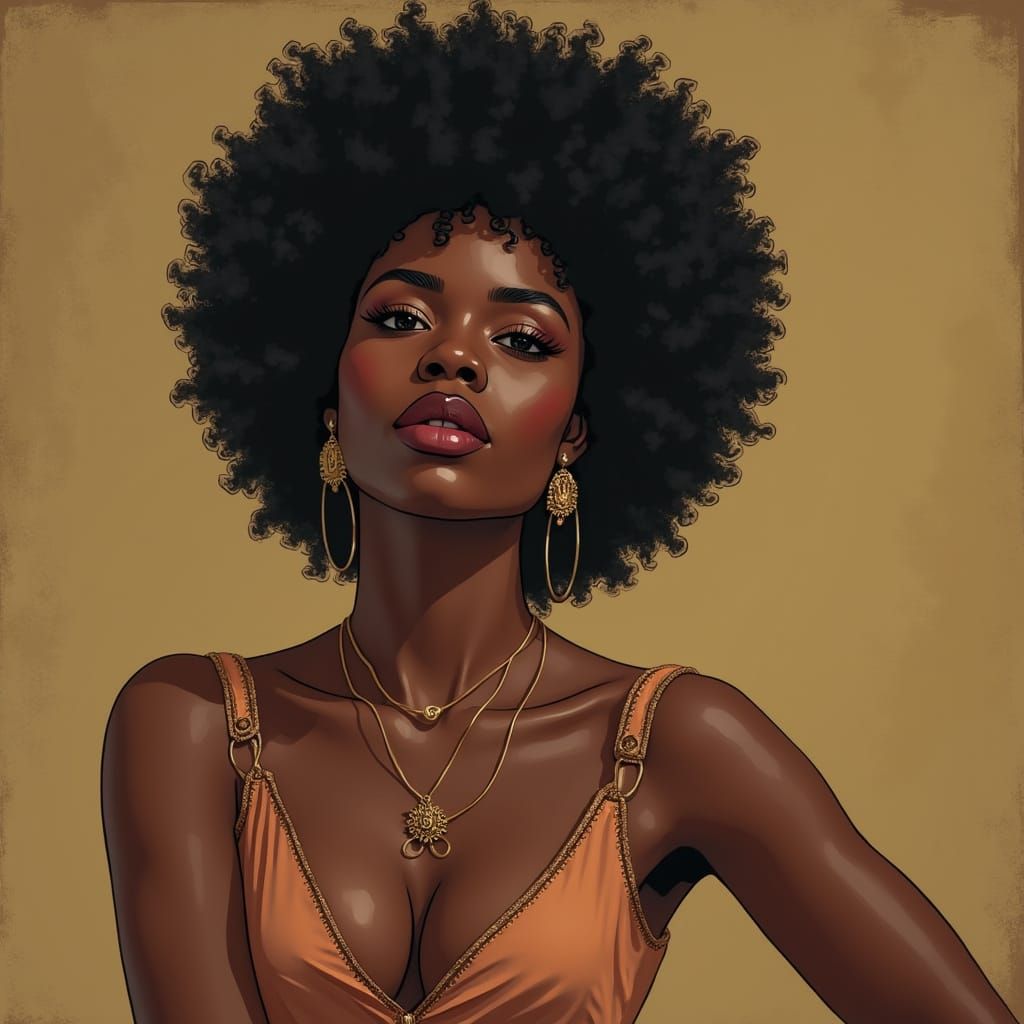 Sculptural Portrait of a Black Woman in Traditional African ...