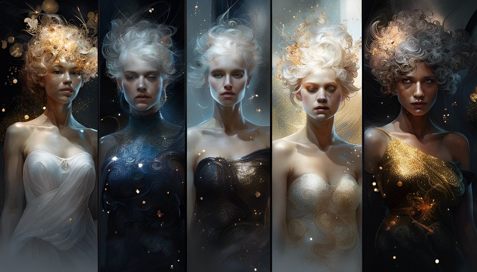 Four Seasons Portal Portrait in Maximalist Style