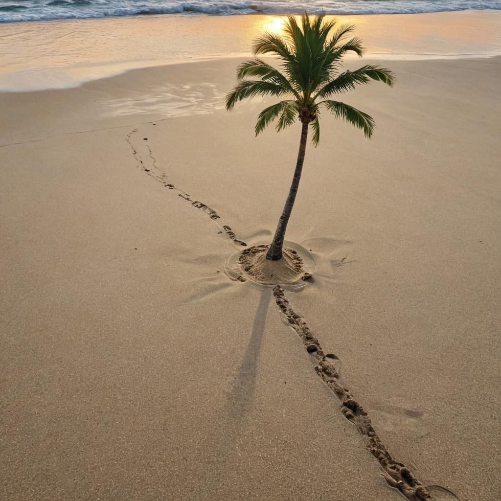 Serenic Sunset Paradise on a Tropical Island