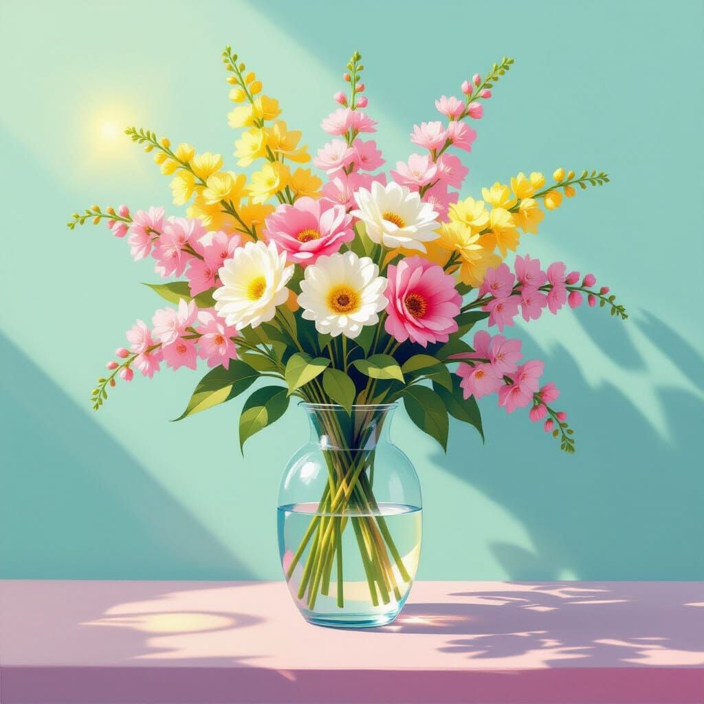 Ethereal Mimosa Painting with 40s Glamour