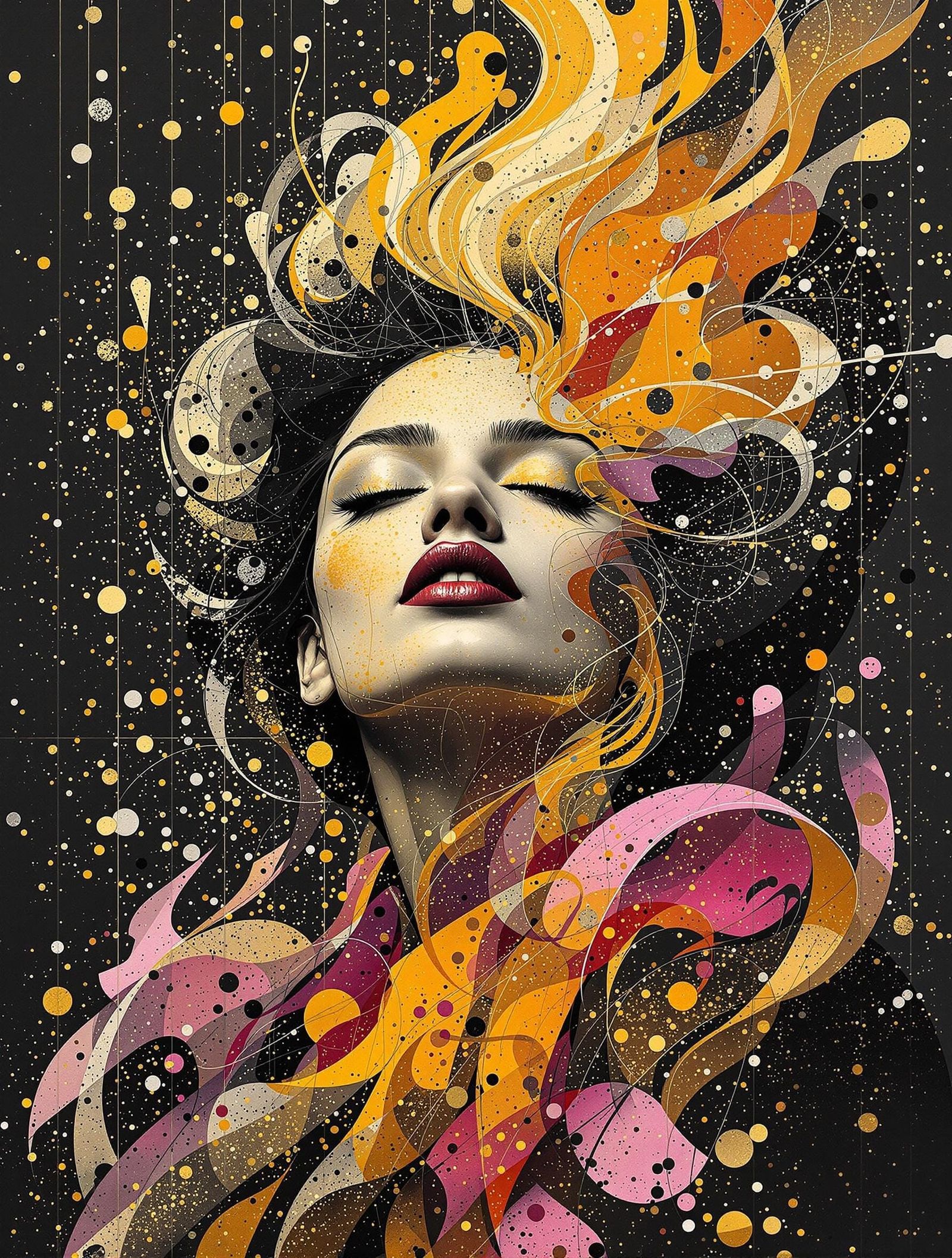 Radiant Icon of Freedom in Vibrant Saffron and Rose