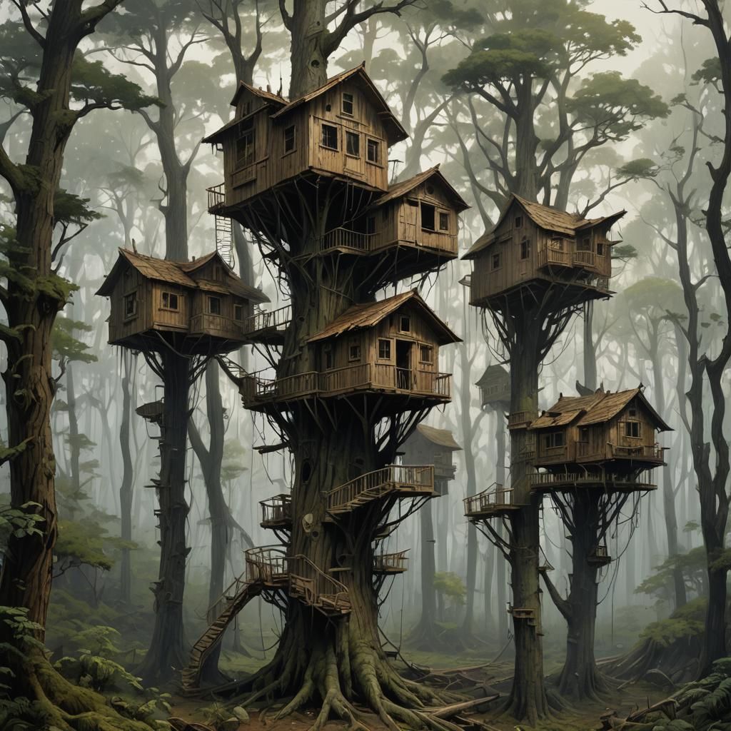 Sinister Unusual Treehouses Art