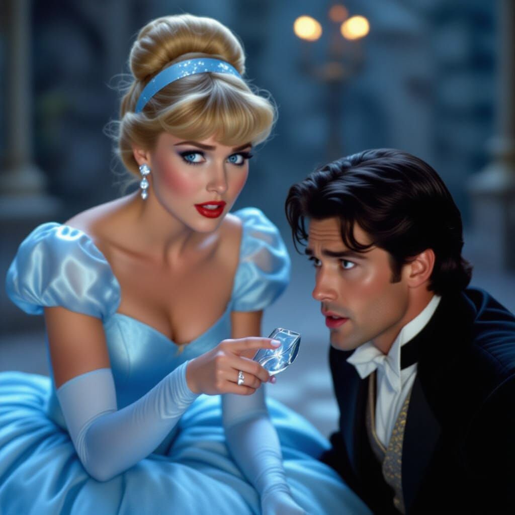 Cinderella Angrily Confronts Prince Charming with Glass Slip...