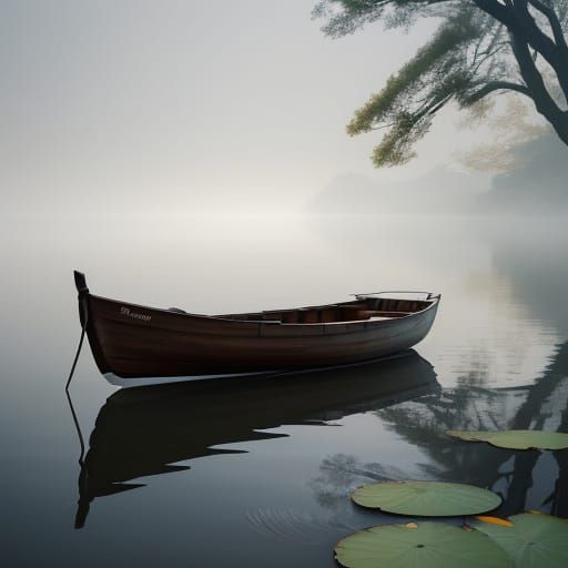 Ethereal Lake Scene in Dreamy Lighting